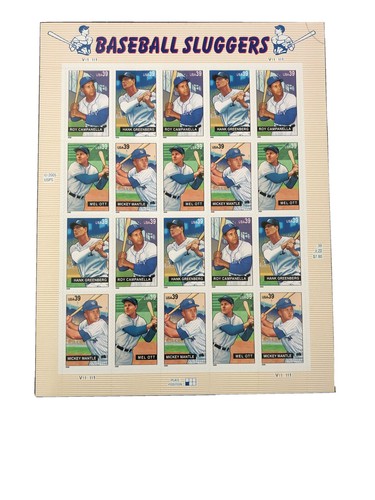 4 sheets USPS Baseball Sluggers Sheet of 20 (4 Varieties)$.39 2006(GB1) - Picture 2 of 3