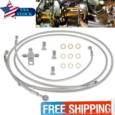 +2" +3" Extended Steel Braided Front Brake Line Kit For Yamaha Banshee 350 1987+
