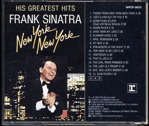 FRANK SINATRA New York New York His Greatest Hits JAPAN 1st Press CD 1990 W/Obi - Picture 2 of 3