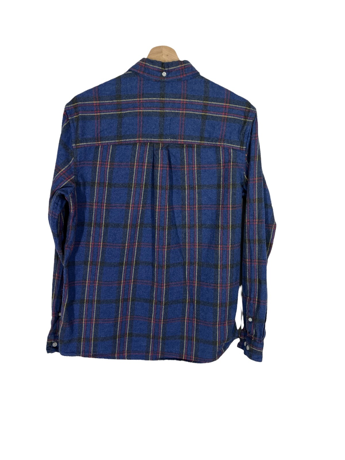 Zara Men's Plaid flannel Shirt Blue Yellow Size Small… Gem