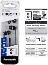 PANASONIC ErgoFit Earbud Earphones with Microphone RP-TCM125-K BLACK