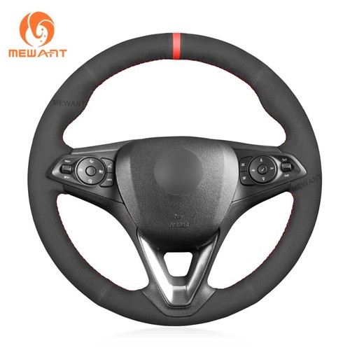 Suede Carbon Fiber Steering Wheel Cover for Opel Astra K Corsa E Crossland X - Bild 9 von 12