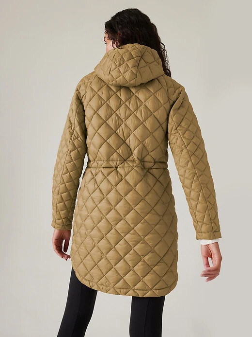 【新品未使用】【YOKE】QUILTED  PARKA サイズ2パープル Athleta XS Whisper Featherless Puffer Parka, Serpentine