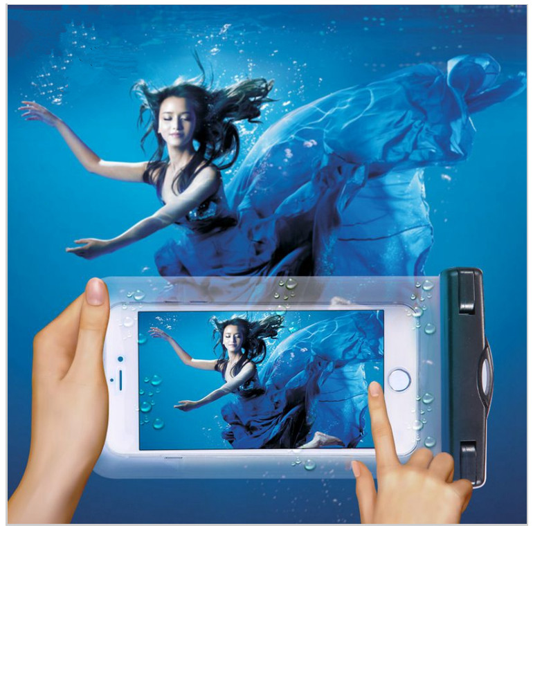 FUNDA IMPERMEABLE ACUATICA SUMERGIBLE PARA TELEFONO MOVIL UNIVERSAL HASTA 6”