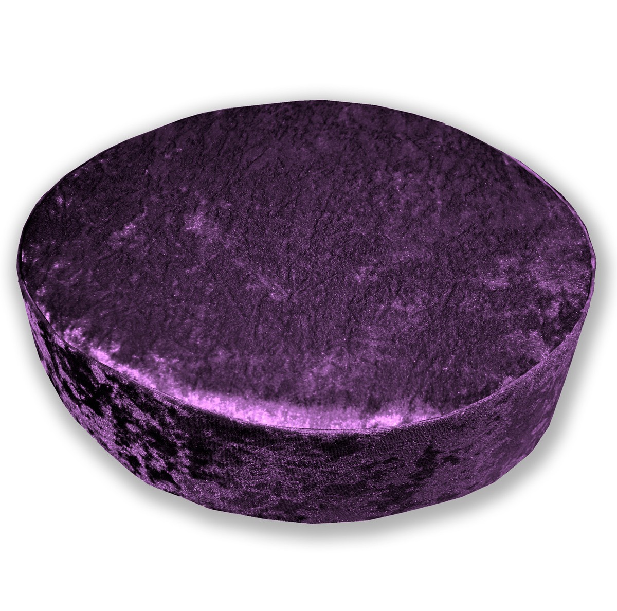 Mv14r Violet Purple Diamond Crushed Velvet 3D Round Seat Cushion