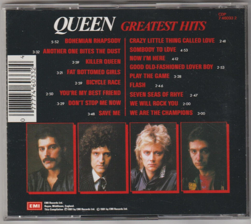 Queen - Greatest Hits, EMI Records CDP 746033 2 | CD | SEHR GUT - Bild 2 von 2