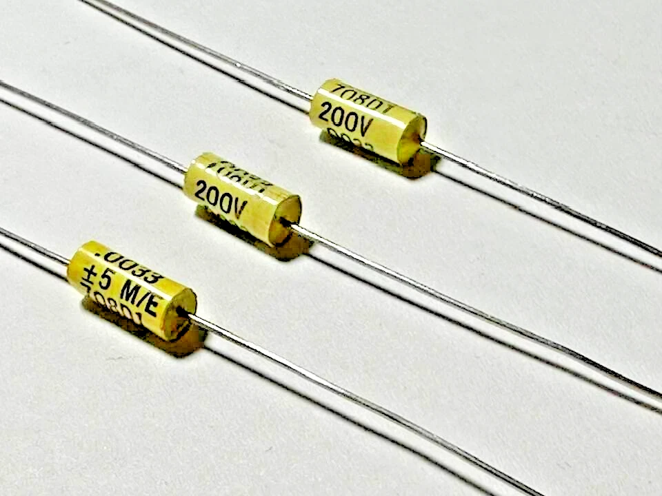 10X - 3300pF / .0033uF @ 200V (5%) MEPCO/ELECTRA - CONDENSADOR película poliéster #69M Foto 2 de 2