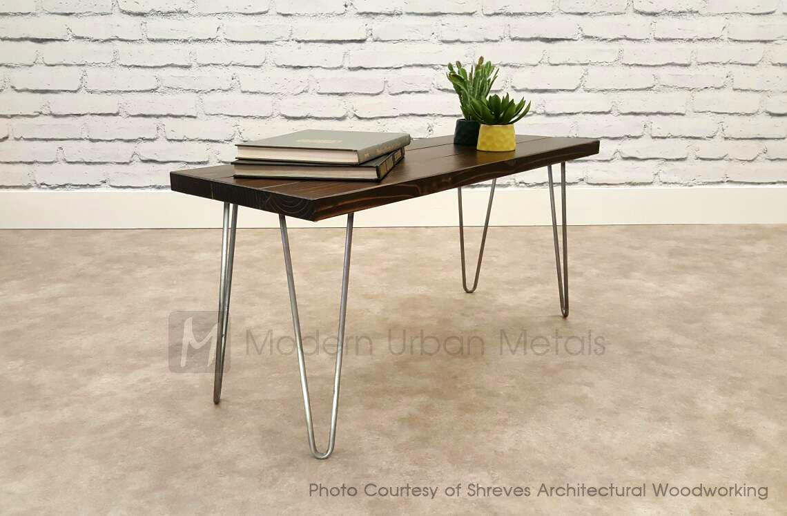 USA Made Hairpin Legs, Set of 4, ALL SIZES, DIY Raw Steel, Metal Table