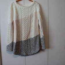 LL Bean Women's Signature Fisherman Cable Knit Sweater Size M 100 Cotton