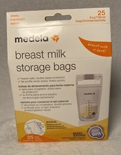 Medela Breast Milk Storage Bags 25ct 6oz/180ML Sealed In Box New