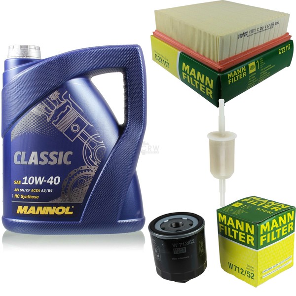 MANN-FILTER Inspektionspaket 5L Mannol Classic 10W-40 FüR Vw Polo Coupe 1.3 Cat-image