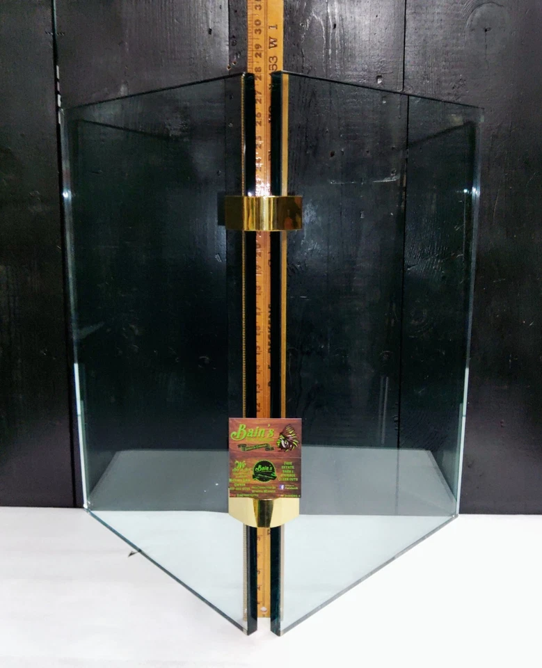 Consola de vidrio y latón MCM Leon Rosen Pace Collection base de mesa esquinera, Regency  Foto 4 de 4