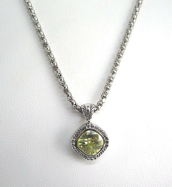 CHINA 925 Sterling Silver CZ Pendant Necklace 8.6 grams pendant 3/4