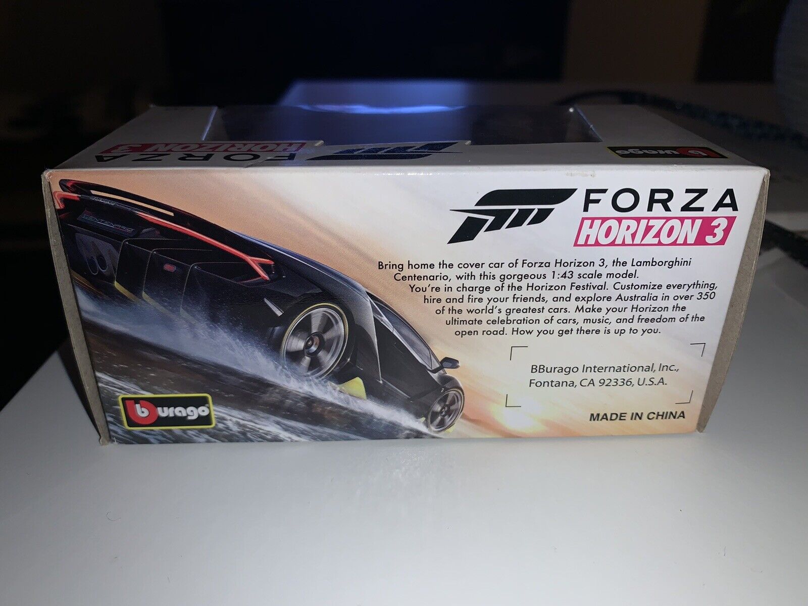 Forza Horizon 3 Lamborgini Centenario Burago Diecast Car 1:43 Scale Xbox  One XB1