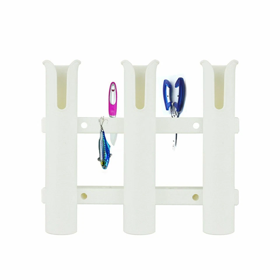 US 3 Tube Boat Fishing Rod Holder Boat Marine Plastic Mount Rack for Yacht Kayak - Image 2 of 4