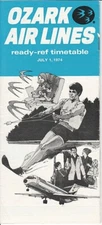 Ozark Air Lines timetable 1974/07/01