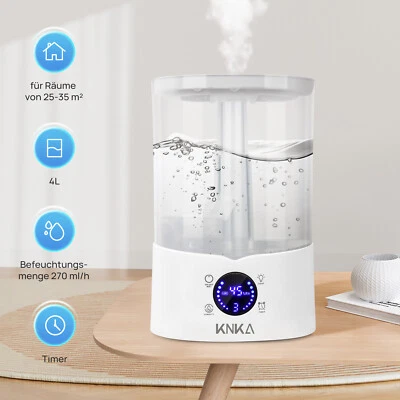 KNKA Luftbefeuchter 4L Aroma Diffuser 270ml/h Humidifier Diffusor BPA-Frei