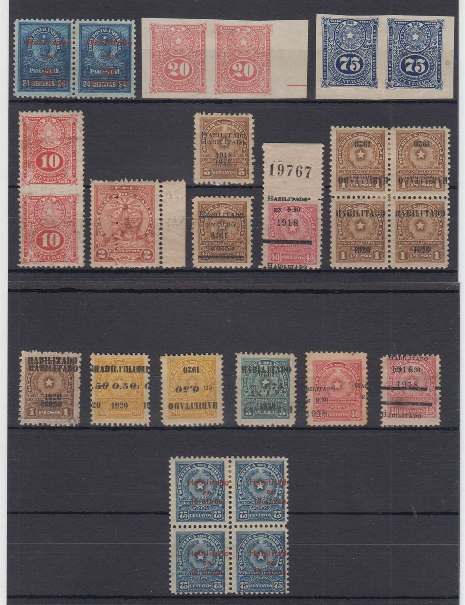 PARAGUAY 1902-26 SPECIALIZED GROUP Sc 69 to 263 TWENTY SIX STAMPS 