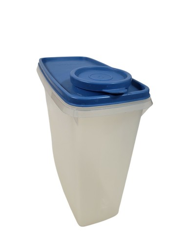 Tupperware White Cereal Storage Container #469-6 w Flip Top Lid 470-20 Lt Blue - Picture 5 of 9
