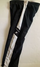 Nike Windbreaker Track Pants Womens Large 14-16 Black White Stripe Vintage Lined