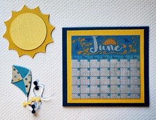 June Calendar Set. Scrapbook, Card making Paper Piecing