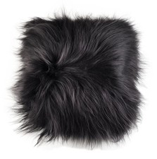 LAMMFELL KISSEN GRAPHIT GRAU 45 x 45 cm BEIDE SEITEN LAMMFELL LANGWOLLIG