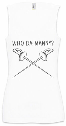 Who Da Manny Women Tank Top Modern Phil Fencing Family Fence Rapier Crossed Fun - Afbeelding 1 van 1