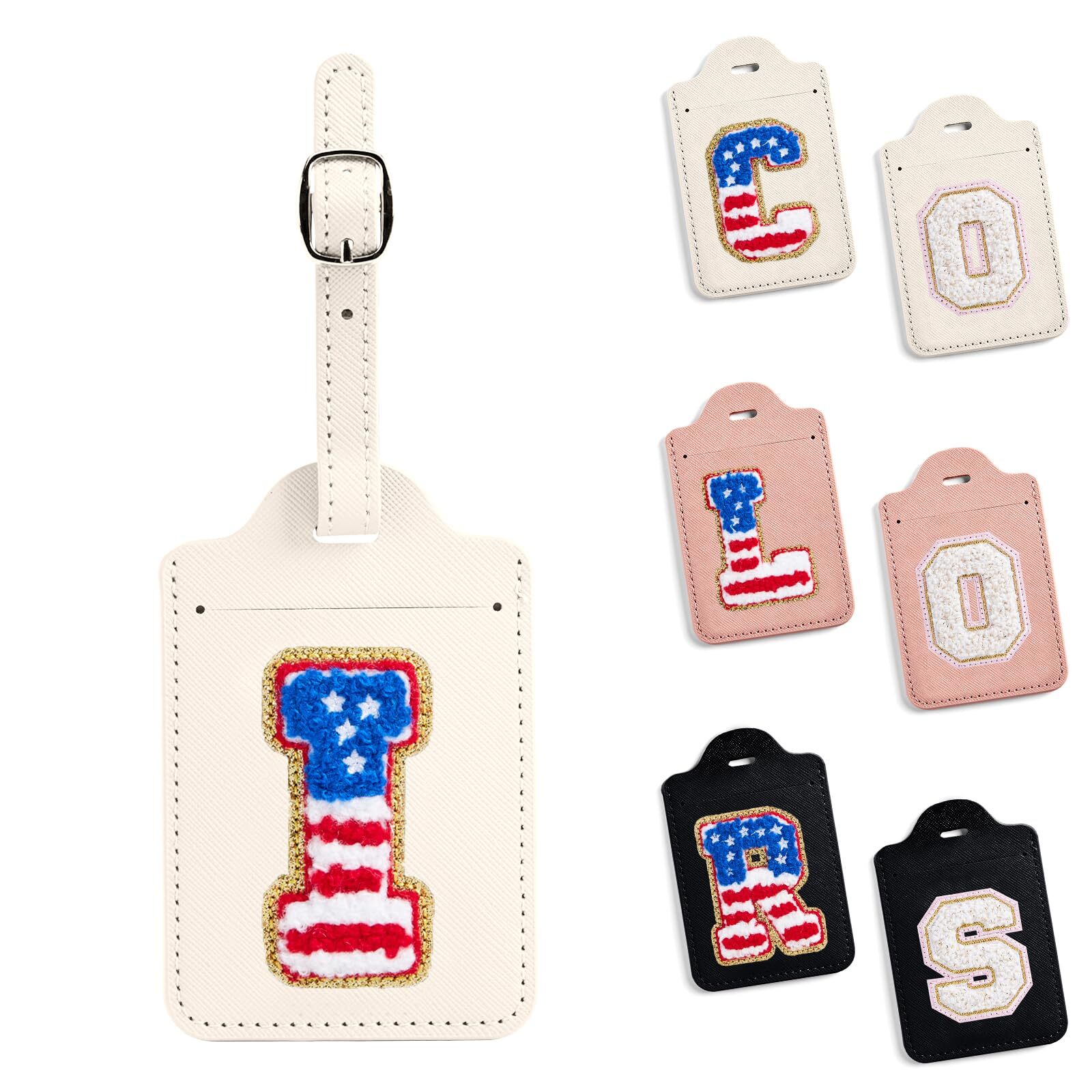 Personalized Initial Letter Luggage Tags for Suitcases,PU Leather Baggage Tag...