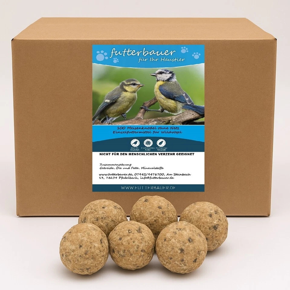 Futterbauer Meisenknödel ohne Netz ca. 100x90g Vogelfutter Wildvogelfutter Ganz