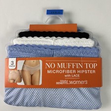 Warners Womens Hipsters 3-Pack Size 10 XXXL Blissful Benefits Microfiber Lace C5