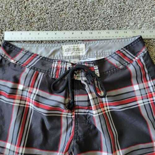 Aeropostale Swim Trunks Mens 34 Swimwear Bathing Suit Shorts Adult Black Red - Picture 2 of 12