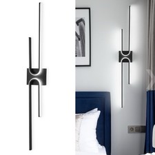 Image of Led Wall Light Modern Curved Design 28W Indoor- Black 100 cm 6000K