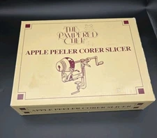 Pampered Chef Apple Peeler Corer Slicer Clamp Countertop Metal Tool Box Manual