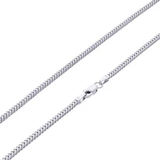 10K White Gold 1.5mm Franco Box Wheat Foxtail Chain Necklace Mens Women 16"-24"