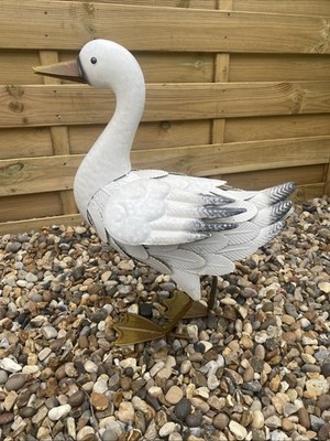 Handgefertigte Metall Gans Garten Ornament Vogel Skulptur Outdoor Deko