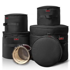 5-Piece Drum Case Set - Padded Drum Bags for 22" Kick, 12"/13"/16" Toms 14"...