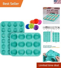 Easy Clean Silicone Muffin Pan Set - 24 Mini Cups 12 Regular for All Occasions