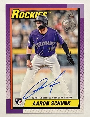 2025 Topps Series 1 - 1990 Topps Baseball Autographs Aaron Schunk #90A-AS (RC)