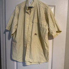 Mens Vintage Basic Saturdays Blues Shirt Short Sleeve Button Up 100 Cotton L