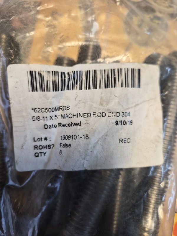 8pc 5/8 - 11x5" Machined Rod Ends 304