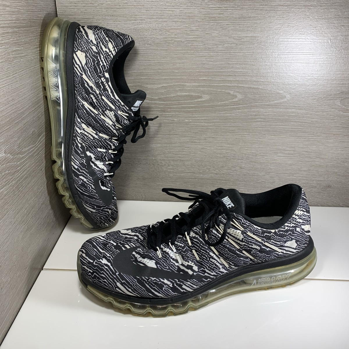Nike Air Max Print 2016 Oreo Zebra Vapormax 818135-100 Shoes 
