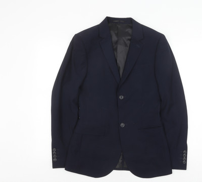 Topman Herren Blazer Blau, 34R Brustumfang, Formell, Top