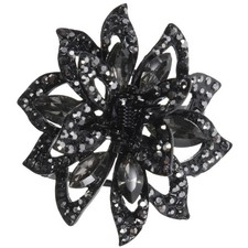 Rhinestone Hair Accessories Ponytail Piece Jeweled Claw Metal Floral Jaw