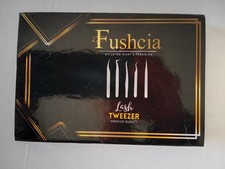 Fushcia  Lash tweezers set of 5. Portable box