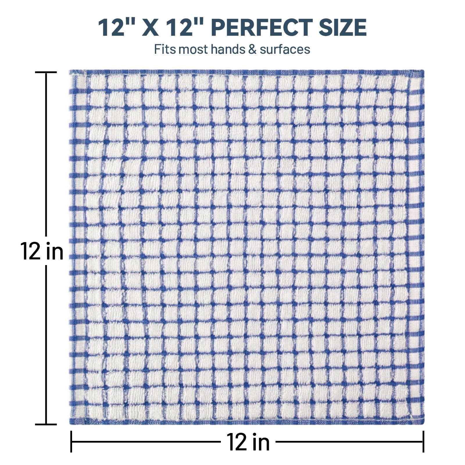 12 Packs Kitchen Dishcloths 12x12 Inches 100% Cotton Kitchen Dish Cloths for ...