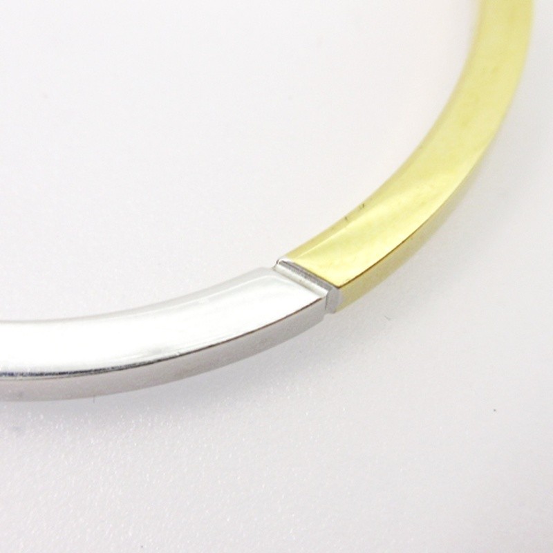 【Bracelets】CELINE Simple Form Two-Tone Bangle in … - image 6