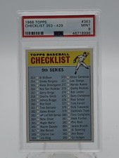 CHECKLIST 353-429 1966 TOPPS BASEBALL #363 PSA 9 Q7113