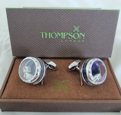 Tateossian Circular Craps Team Men's cufflinks. Gambling Style- functioning dice