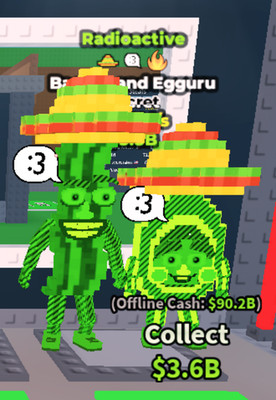 Steal a Brainrot Secret Radioactive Bacuru and Egguru 528M/S 3 Traits Brainrot