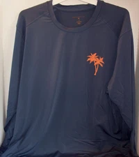 Margaritaville Fishing Swim Shirt Mens XXL Long Sleeve UPF  Vintage Indigo Blue